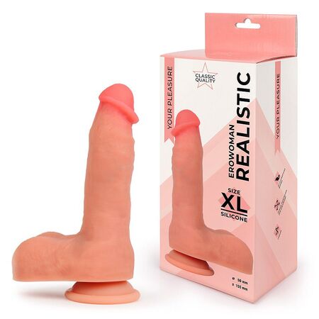 Телесный фаллоимитатор на присоске Erowoman Realistic